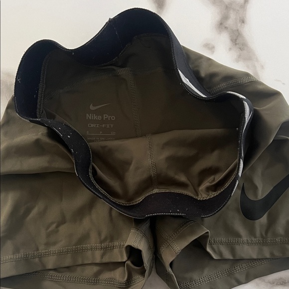 Nike Pro Women's Olive Green Shorts - Picture 2 of 7